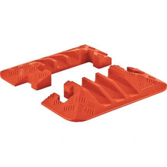 Checkers - 1 2-Piece 3 8' OAL 2-1/4 Max Cable Diam Yellow & Orange On Floor Cable Cover - Exact Tooling