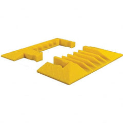 Checkers - 1 2-Piece 5 8' OAL 1-1/4 Max Cable Diam Yellow On Floor Cable Cover - Exact Tooling