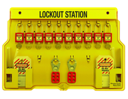 Padllock Wall Station - 22 x 22 x 1-3/4''-With (20) Xenoy Padlocks - Exact Tooling