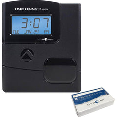 Pyramid - Time Clocks & Time Recorders; Punch Style: Automatic; Electronic; Proximity ; Power Source: 110/220; 120VAC Plug-in ; Display Type: LCD Display ; Registration Output: 0-23 Hours, Date, Minutes, Month ; Material: Plastic ; Color: Black - Exact Tooling
