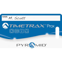 Pyramid - Time Cards & Time Clock Accessories; Type: Proximity Badge ; For Use With: Pyramid 15F560 & 25KK04 ; Height (Inch): 2-1/8 ; Width (Inch): 3-5/8 ; Depth (Inch): 1-1/2 ; Color: Blue; ,Gray; White - Exact Tooling