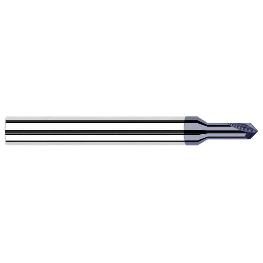 Harvey Tool - 1/16" Diam 90°/90° 2-Flute Single End Solid Carbide Chamfer Mill - Exact Tooling