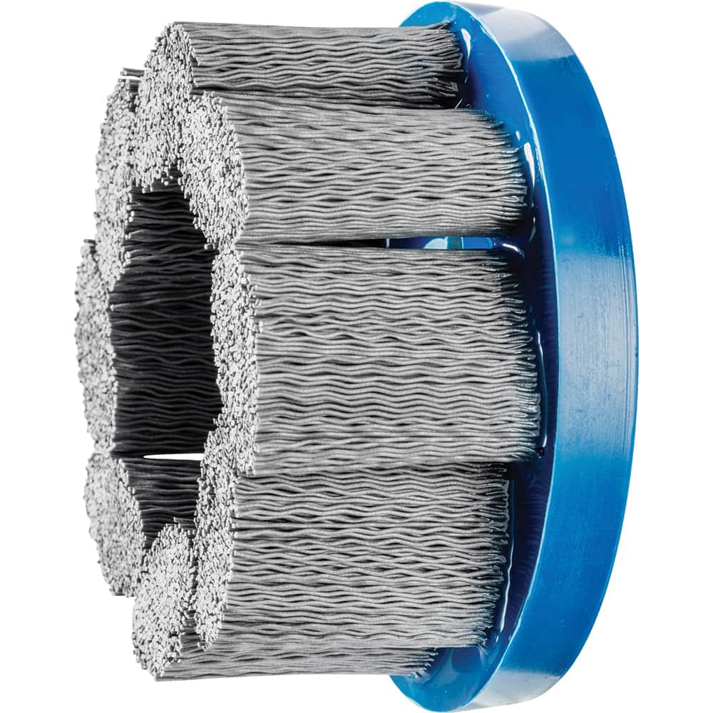 PFERD - Disc Brushes; Outside Diameter (Inch): 4 ; Grit: 320 ; Abrasive Material: Silicon Carbide ; Brush Type: Crimped ; Connector Type: Arbor ; Arbor Hole Size (Inch): 7/8 - Exact Tooling
