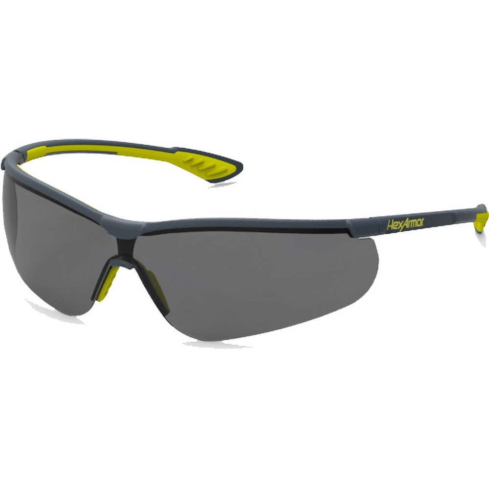 HexArmor - Safety Glasses; Type: Safety ; Lens Color Family: Gray ; Lens Color: Gray ; Lens Coating: Anti-Fog ; Frame Style: Frameless ; Metal Frame: No - Exact Tooling