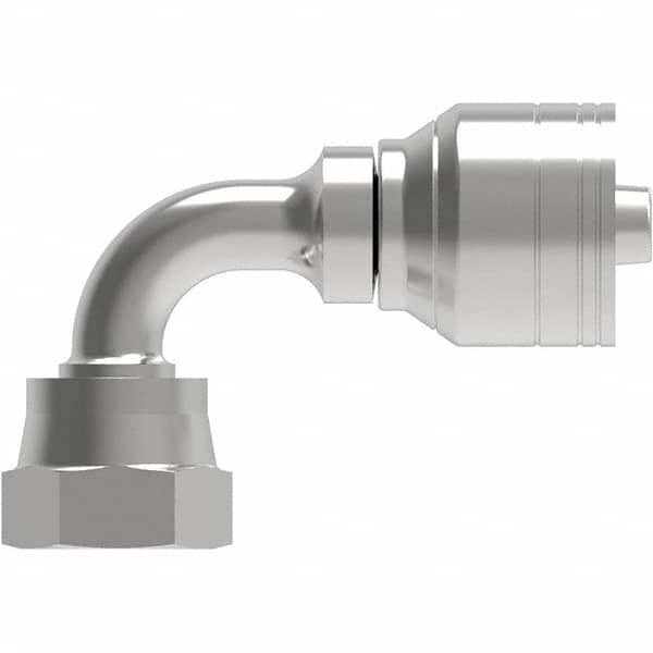 Eaton - Hydraulic Hose Fittings & Couplings Type: Female ORS Swivel Short Drop 90 Elbow Hose Diameter: 9/16 (Inch) - Exact Tooling