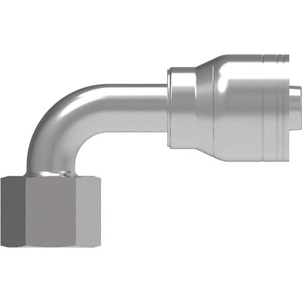 Eaton - Hydraulic Hose Fittings & Couplings Type: Female ORS Swivel Short Drop 90 Elbow Hose Diameter: 13/16 (Inch) - Exact Tooling