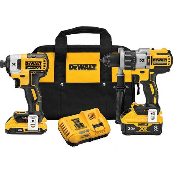 DeWALT - Cordless Tool Combination Kits Voltage: 20 Tools: 1/2" Brushless Hammer Drill/Driver; 1/4" Impact Driver - Exact Tooling