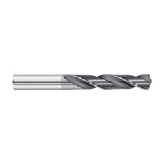 #43 Dia. × 0.089″ Shank × 1″ Flute Length × 2″ OAL, 7xD, 135°, TiAlN, 2xD Flute, External Coolant, Round Solid Carbide Drill - Exact Tooling