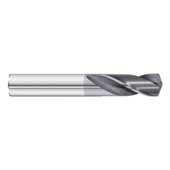 #39 Dia. × 0.1″ Shank × 5/8″ Flute Length × 2″ OAL, 5xD, 135°, TiAlN, 2xD Flute, External Coolant, Round Solid Carbide Drill - Exact Tooling