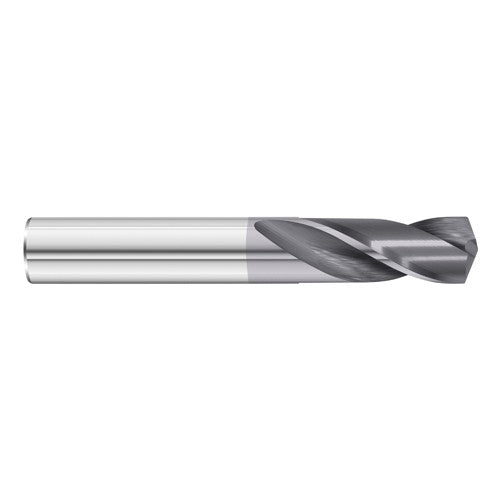 #36 Dia. × 0.106″ Shank × 5/8″ Flute Length × 2″ OAL, 5xD, 135°, TiAlN, 2xD Flute, External Coolant, Round Solid Carbide Drill - Exact Tooling
