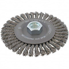 WALTER Surface Technologies - 6-7/8" OD, 5/8-11 Arbor Hole, Stringer Bead Steel Wheel Brush - Exact Tooling