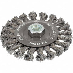 WALTER Surface Technologies - 6" OD, 5/8-11 Arbor Hole, Knotted Steel Wheel Brush - Exact Tooling