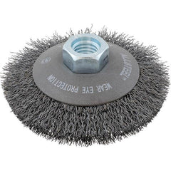 WALTER Surface Technologies - 5" OD, 5/8-11 Arbor Hole, Crimped Steel Wheel Brush - Exact Tooling