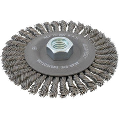 WALTER Surface Technologies - 5" OD, 5/8-11 Arbor Hole, Stringer Bead Steel Wheel Brush - Exact Tooling