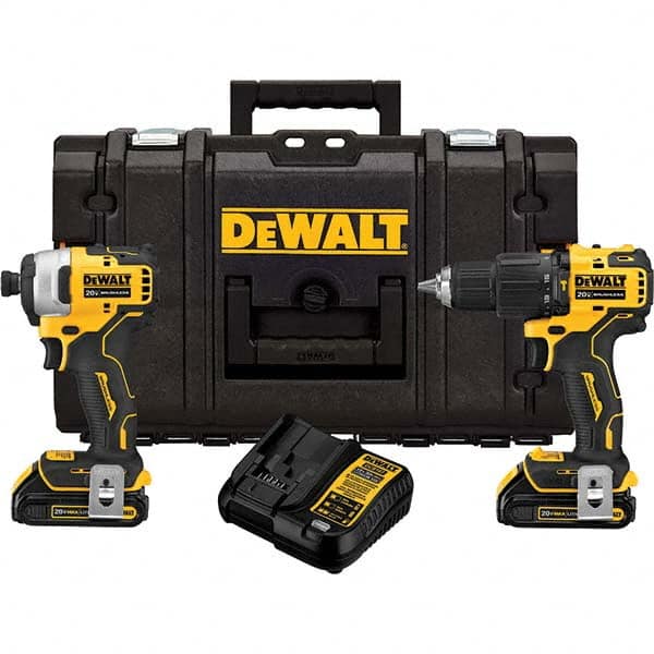 DeWALT - Cordless Tool Combination Kits Voltage: 20 Tools: Brushless 1/2" Compact Hammer Drill/Driver; Brushless 1/4 Impact Driver - Exact Tooling