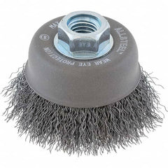 WALTER Surface Technologies - 5" Diam 5/8-11 Threaded Arbor Steel Fill Cup Brush - Exact Tooling