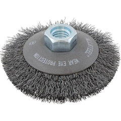 WALTER Surface Technologies - 4" Diam 5/8-11 Threaded Arbor Steel Fill Cup Brush - Exact Tooling
