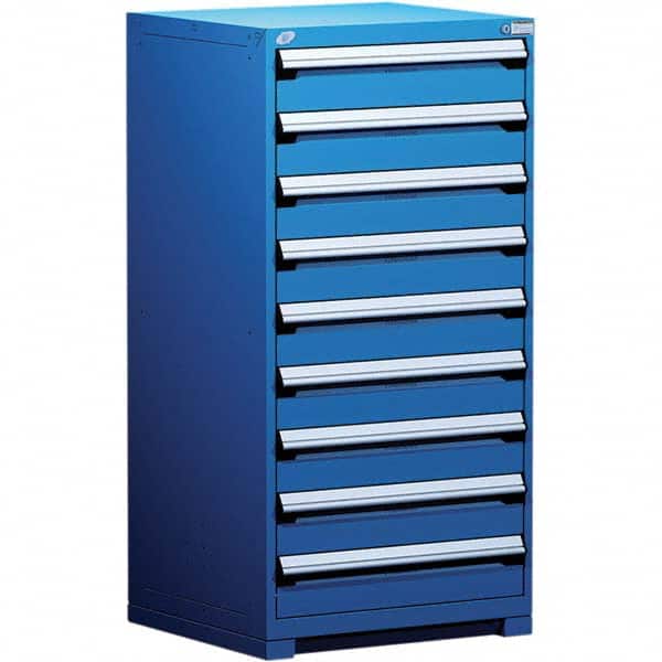 Rousseau Metal - 9 Drawer Avalanche Blue Steel Modular Storage Cabinet - Exact Tooling