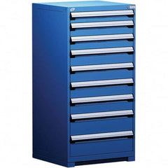 Rousseau Metal - 9 Drawer Avalanche Blue Steel Modular Storage Cabinet - Exact Tooling
