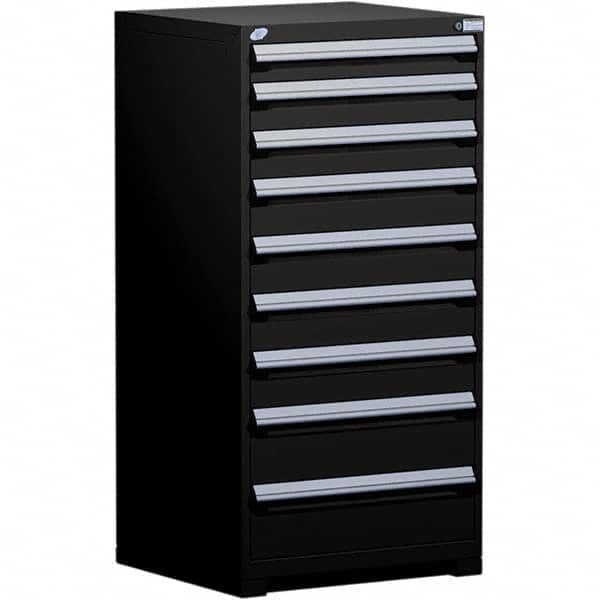 Rousseau Metal - 9 Drawer Black Steel Modular Storage Cabinet - Exact Tooling