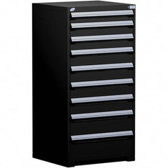 Rousseau Metal - 9 Drawer Black Steel Modular Storage Cabinet - Exact Tooling
