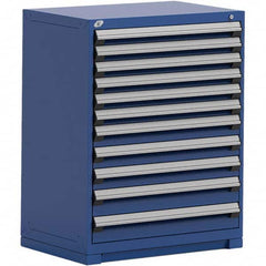 Rousseau Metal - 11 Drawer Avalanche Blue Steel Modular Storage Cabinet - Exact Tooling