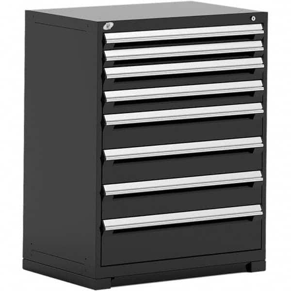 Rousseau Metal - 8 Drawer Black Steel Modular Storage Cabinet - Exact Tooling