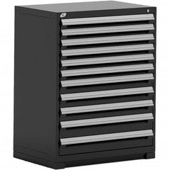 Rousseau Metal - 11 Drawer Black Steel Modular Storage Cabinet - Exact Tooling