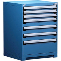 Rousseau Metal - 7 Drawer Avalanche Blue Steel Modular Storage Cabinet - Exact Tooling