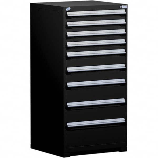 Rousseau Metal - 9 Drawer Black Steel Modular Storage Cabinet - Exact Tooling