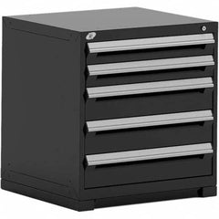 Rousseau Metal - 5 Drawer Black Steel Modular Storage Cabinet - Exact Tooling