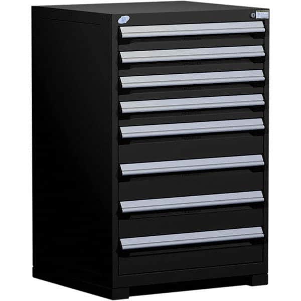 Rousseau Metal - 8 Drawer Black Steel Modular Storage Cabinet - Exact Tooling