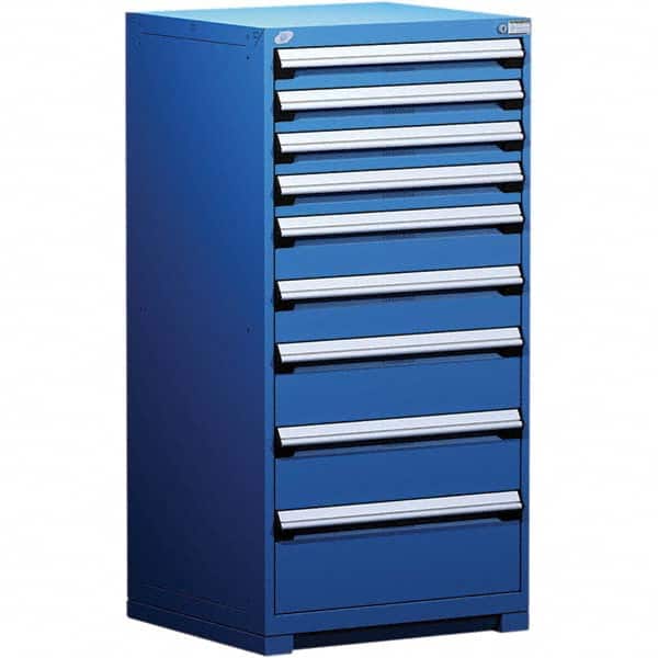 Rousseau Metal - 9 Drawer Avalanche Blue Steel Modular Storage Cabinet - Exact Tooling