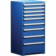 Rousseau Metal - 9 Drawer Avalanche Blue Steel Modular Storage Cabinet - Exact Tooling