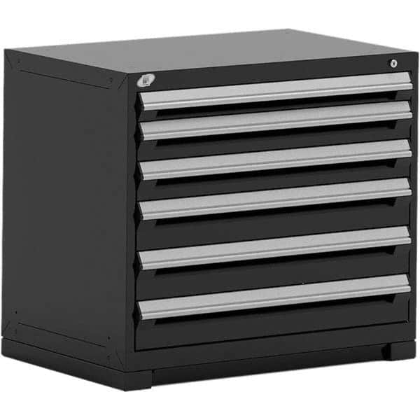 Rousseau Metal - 6 Drawer Black Steel Modular Storage Cabinet - Exact Tooling