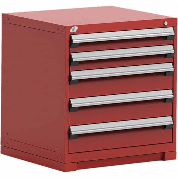 Rousseau Metal - 5 Drawer Flame Red Steel Modular Storage Cabinet - Exact Tooling