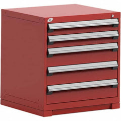 Rousseau Metal - 5 Drawer Flame Red Steel Modular Storage Cabinet - Exact Tooling