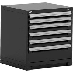 Rousseau Metal - 6 Drawer Black Steel Modular Storage Cabinet - Exact Tooling