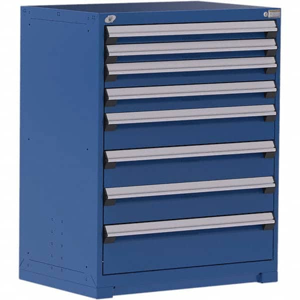 Rousseau Metal - 8 Drawer Avalanche Blue Steel Modular Storage Cabinet - Exact Tooling