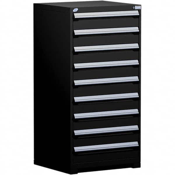 Rousseau Metal - 9 Drawer Black Steel Modular Storage Cabinet - Exact Tooling