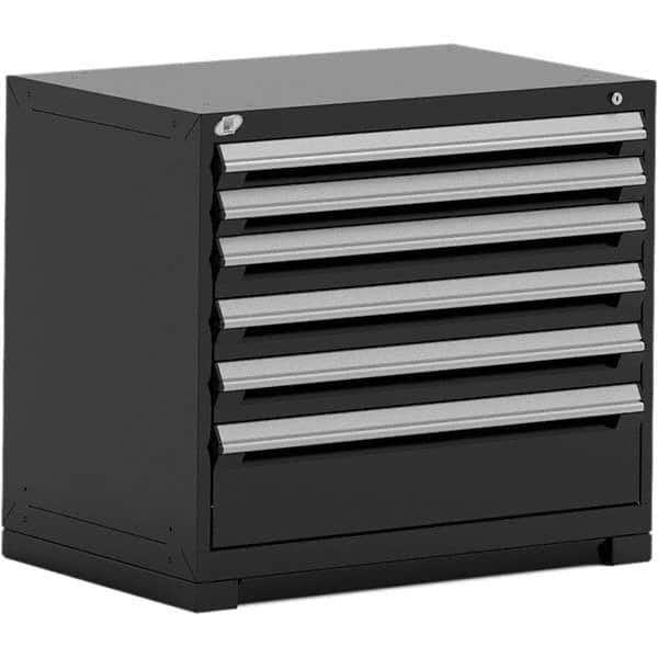 Rousseau Metal - 6 Drawer Black Steel Modular Storage Cabinet - Exact Tooling