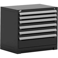 Rousseau Metal - 6 Drawer Black Steel Modular Storage Cabinet - Exact Tooling