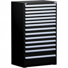 Rousseau Metal - 14 Drawer Black Steel Modular Storage Cabinet - Exact Tooling