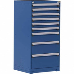 Rousseau Metal - 9 Drawer Avalanche Blue Steel Modular Storage Cabinet - Exact Tooling