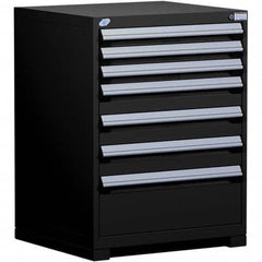 Rousseau Metal - 7 Drawer Black Steel Modular Storage Cabinet - Exact Tooling
