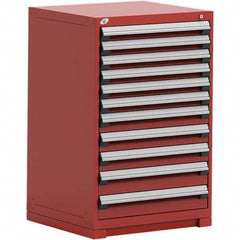 Rousseau Metal - 11 Drawer Flame Red Steel Modular Storage Cabinet - Exact Tooling