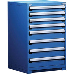 Rousseau Metal - 8 Drawer Avalanche Blue Steel Modular Storage Cabinet - Exact Tooling