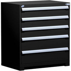Rousseau Metal - 5 Drawer Black Steel Modular Storage Cabinet - Exact Tooling