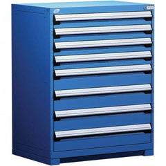 Rousseau Metal - 8 Drawer Avalanche Blue Steel Modular Storage Cabinet - Exact Tooling