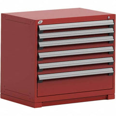 Rousseau Metal - 6 Drawer Flame Red Steel Modular Storage Cabinet - Exact Tooling
